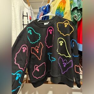 NWOT Queen of Sparkles Ghost Halloween Sweatshirt Size S